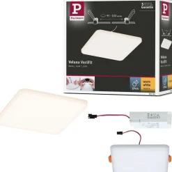 Upotettava LED-paneeli Paulmann Veluna, IP44, 12.5x12.5cm, 8.5W, 3000K, satiini