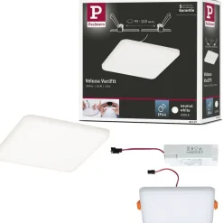 Upotettava LED-paneeli Paulmann Veluna, IP44, 12.5x12.5cm, 8.5W, 4000K, satiini