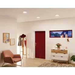 Upotettava LED-paneeli Paulmann Areo, Ø8cm, 5W, 3000K, mattanikkeli