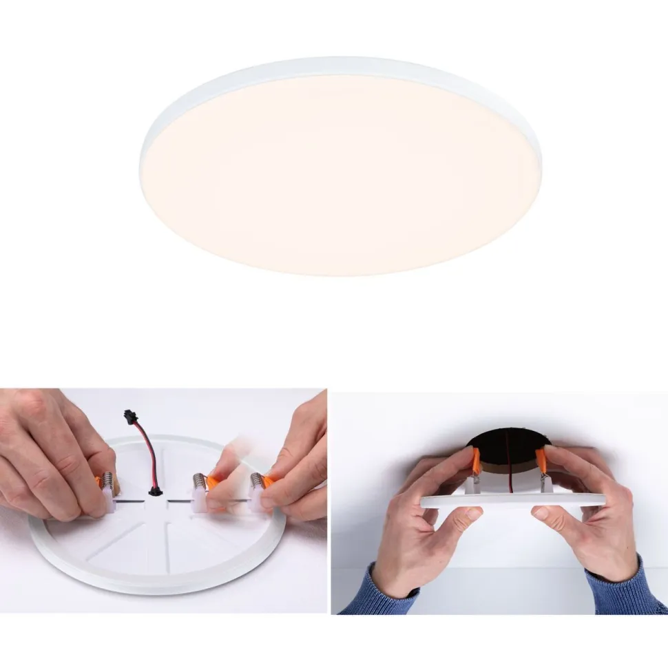 Upotettava LED-paneeli Paulmann VariFit Veluna Edge, IP44, Ø16cm, 12W, 3000K, valkoinen