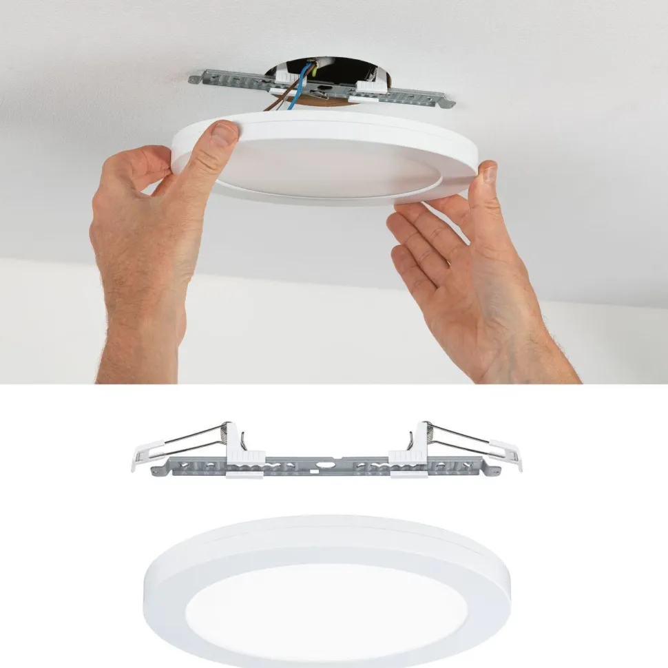 Upotettava LED-paneeli Paulmann 2in1 Cover-it, Ø22.5cm, 16.5W, 4000K, mattavalkoinen
