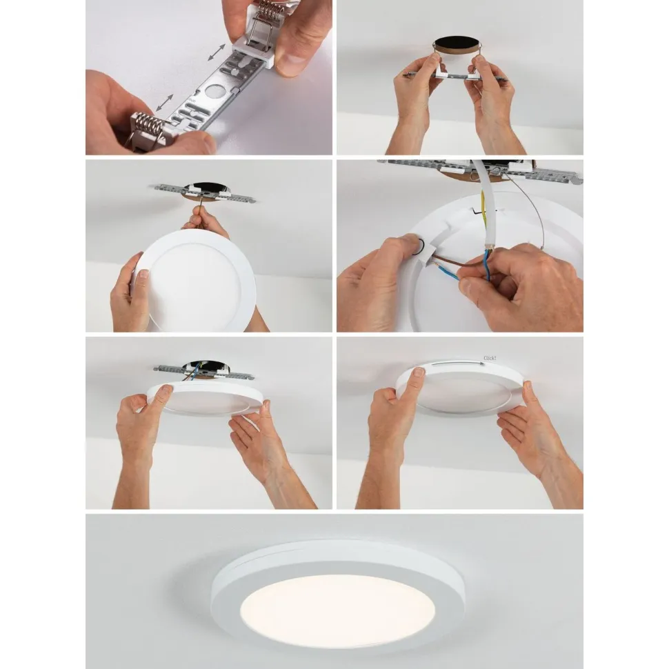 Upotettava LED-paneeli Paulmann 2in1 Cover-it, Ø22.5cm, 16.5W, 4000K, mattavalkoinen