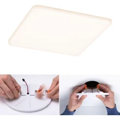 Upotettava LED-paneeli Paulmann Veluna, IP44, 18.5x18.5cm, 17W, 3000K, satiini