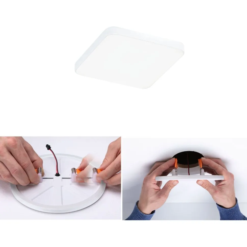 Upotettava LED-paneeli Paulmann VariFit Veluna Edge, IP44, 9x9cm, 6W, 4000K, valkoinen