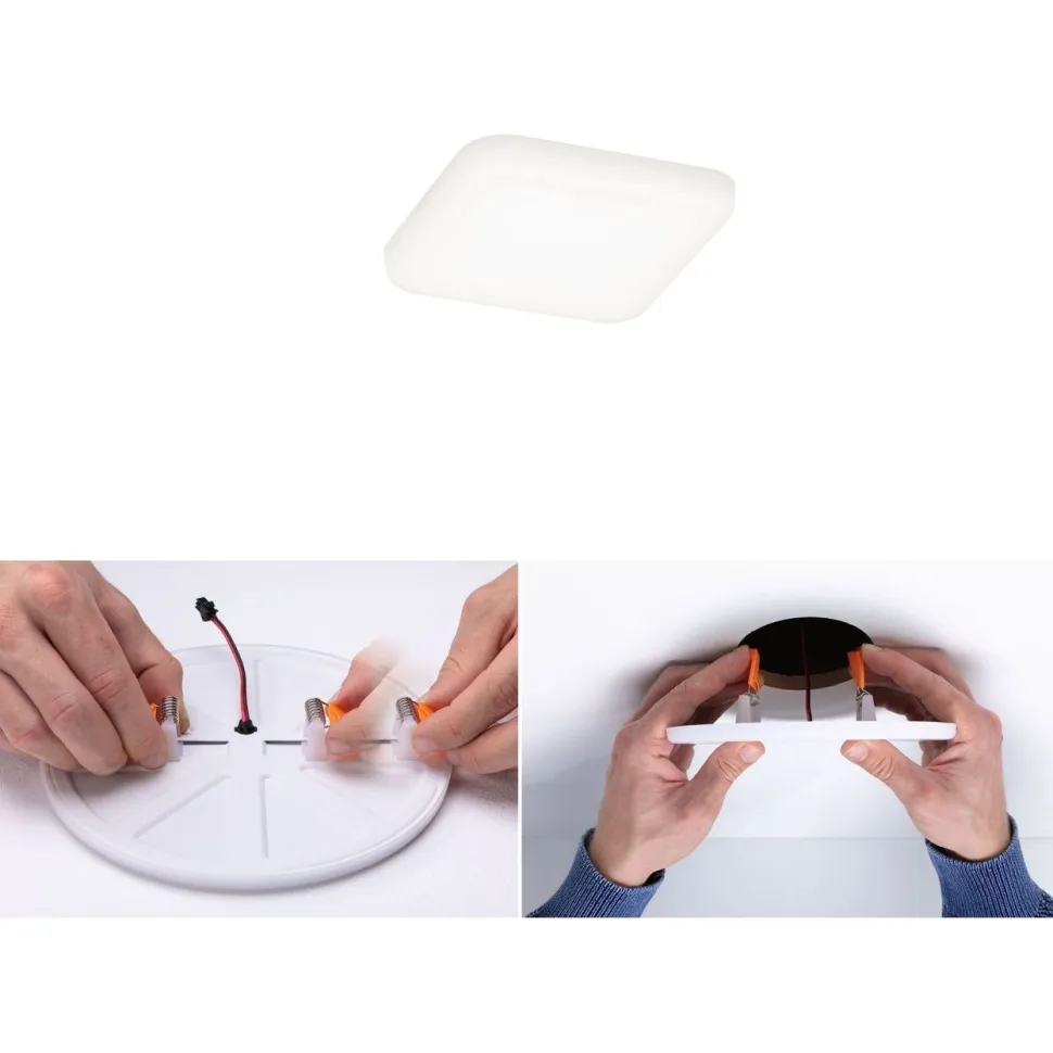 Upotettava LED-paneeli Paulmann Veluna, IP44, 7.5x7.5cm, 4.5W, 4000K, satiini