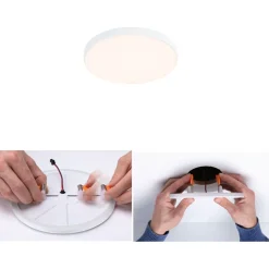 Upotettava LED-paneeli Paulmann VariFit Veluna Edge, IP44, Ø9cm, 6W, 3000K, valkoinen
