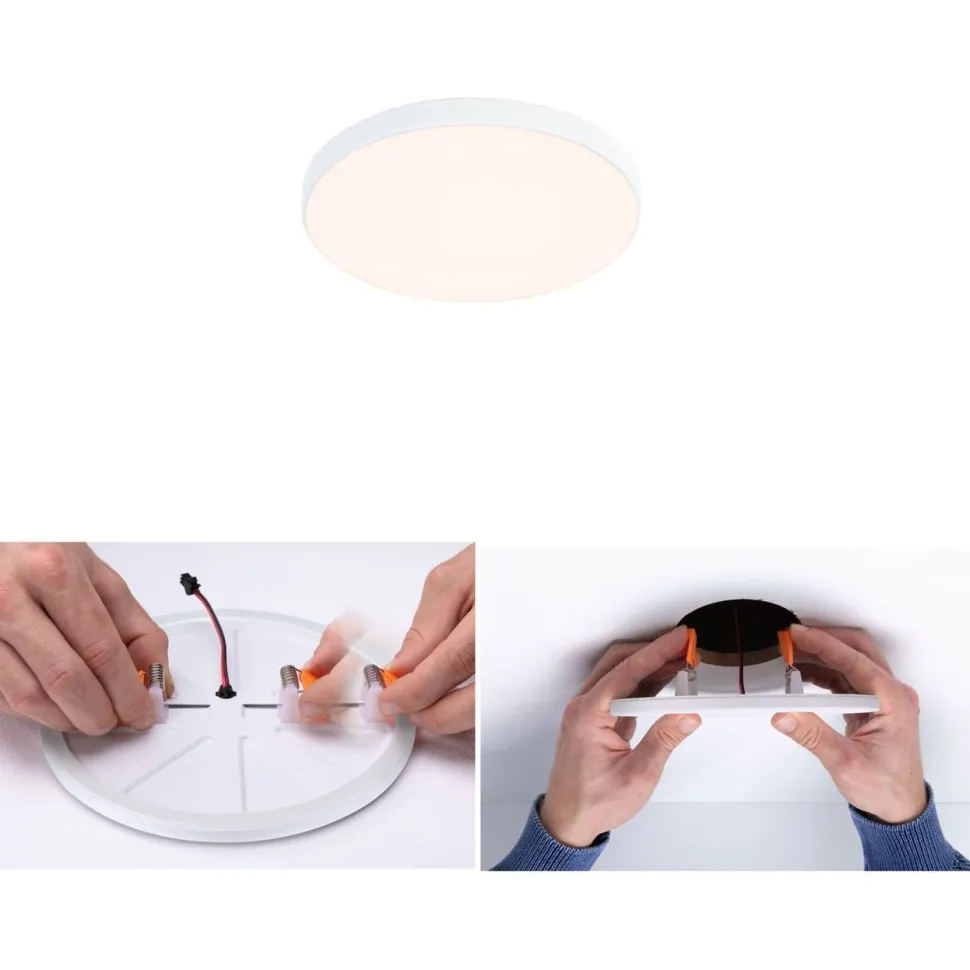 Upotettava LED-paneeli Paulmann VariFit Veluna Edge, IP44, Ø9cm, 6W, 3000K, valkoinen
