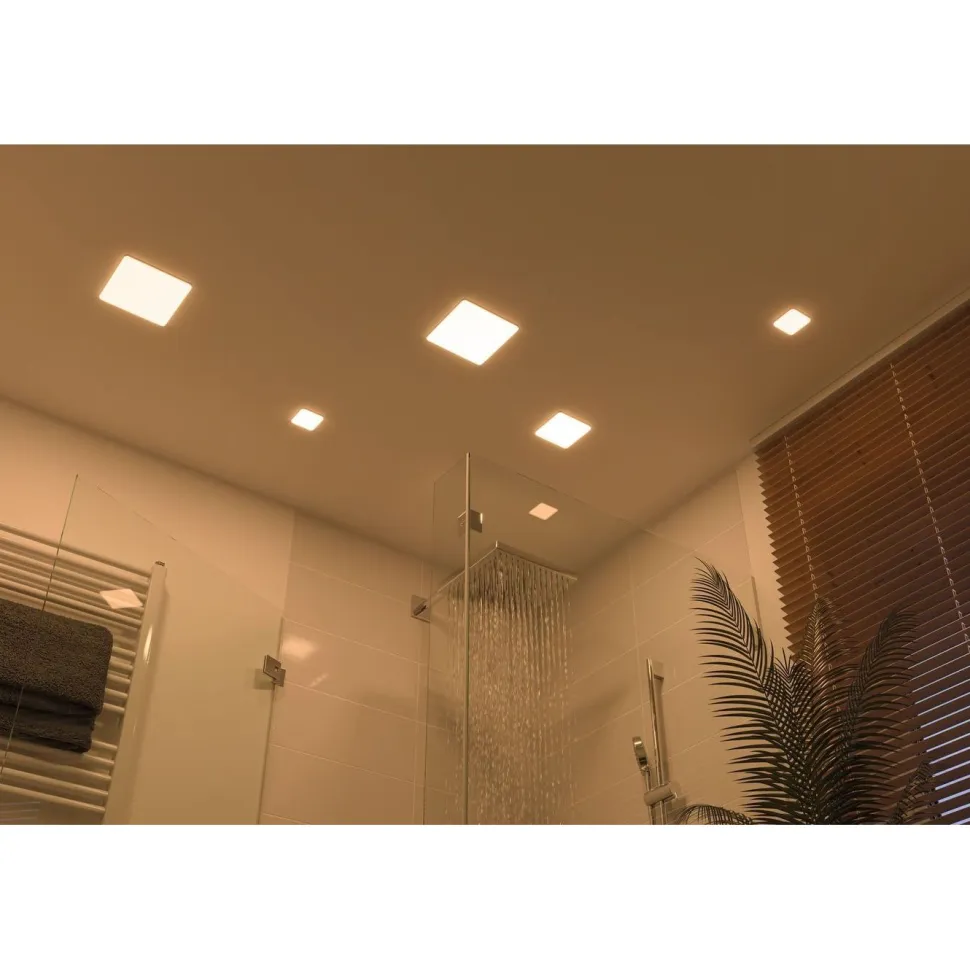 Upotettava LED-paneeli Paulmann Veluna, IP44, 7.5x7.5cm, 4.5W, 3000K, satiini