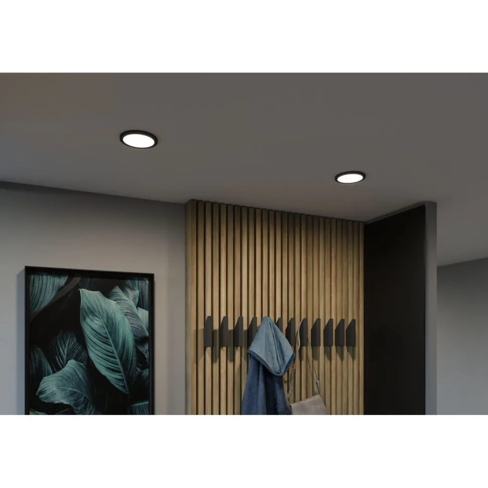 Upotettava LED-paneeli Paulmann VariFit Areo, IP44, Ø118mm, 6.5W, 4000K, musta