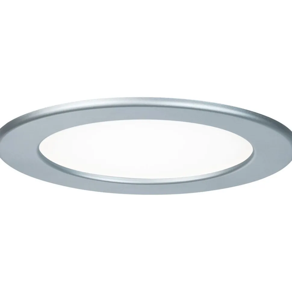 Upotettava LED-paneeli Paulmann, IP44, Ø17cm, 12W, 4000K, mattakromi