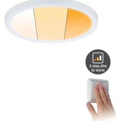 Upotettava LED-paneeli Paulmann VariFit Areo, IP44, Ø17.5cm, 13W, säädettävä värilämpötila, mattakromi