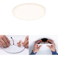 Upotettava LED-paneeli Paulmann Veluna, IP44, Ø12.5cm, 8.5W, 3000K, satiini
