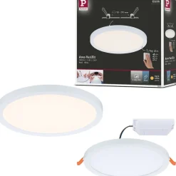 Upotettava LED-paneeli Paulmann VariFit Areo, IP44, Ø17.5cm, 13W, 3000K, himmennettävä, valkoinen