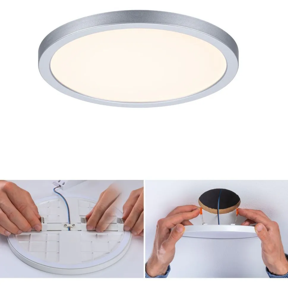 Upotettava LED-paneeli Paulmann VariFit Areo, IP44, Ø17.5cm, 13W, 4000K, mattakromi