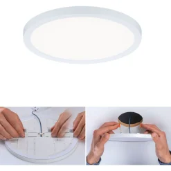 Upotettava LED-paneeli Paulmann VariFit Areo, IP44, Ø17.5cm, 13W, 4000K, mattakromi