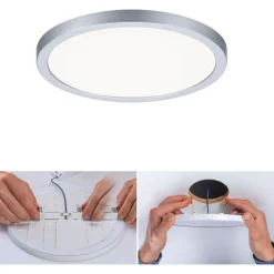 Upotettava LED-paneeli Paulmann VariFit Areo, IP44, Ø17.5cm, 13W, 4000K, mattakromi
