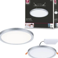 Upotettava LED-paneeli Paulmann VariFit Areo, IP44, Ø17.5cm, 13W, 4000K, mattakromi