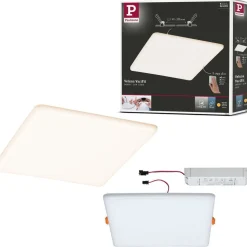 Upotettava LED-paneeli Paulmann VariFit Veluna, IP44, 21.5x21.5cm, 21W, 3000K, himmennettävä, satiini