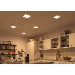 Upotettava LED-paneeli Paulmann Veluna, Smart Home Zigbee 3.0, IP44, 18.5x18.5cm, 14W, säädettävä värilämpötila, himmennettävä
