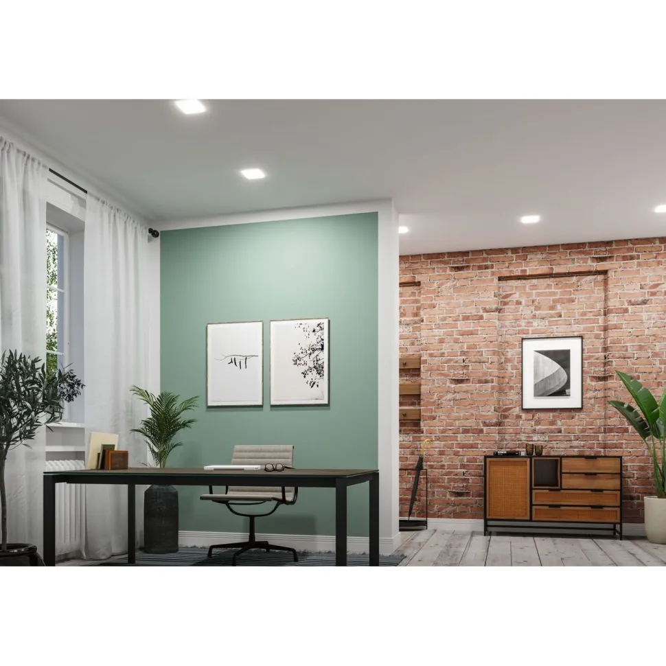 Upotettava LED-paneeli Paulmann Veluna, Smart Home Zigbee 3.0, IP44, 18.5x18.5cm, 14W, säädettävä värilämpötila, himmennettävä