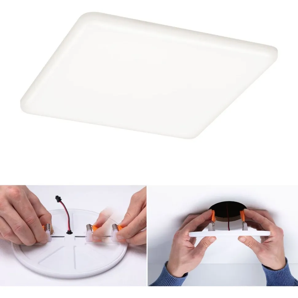 Upotettava LED-paneeli Paulmann Veluna, IP44, 18.5x18.5cm, 17.5W, 4000K, satiini