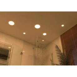 Upotettava LED-paneeli Paulmann Veluna, IP44, Ø7.5cm, 4.5W, 3000K, satiini