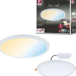 Upotettava LED-paneeli Paulmann VariFit Areo, Smart Home Zigbee 3.0, IP44, Ø23cm, 16W, säädettävä värilämpötila, valkoinen