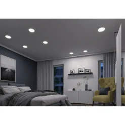 Upotettava LED-paneeli Paulmann VariFit Areo, Smart Home Zigbee 3.0, IP44, Ø23cm, 16W, säädettävä värilämpötila, valkoinen