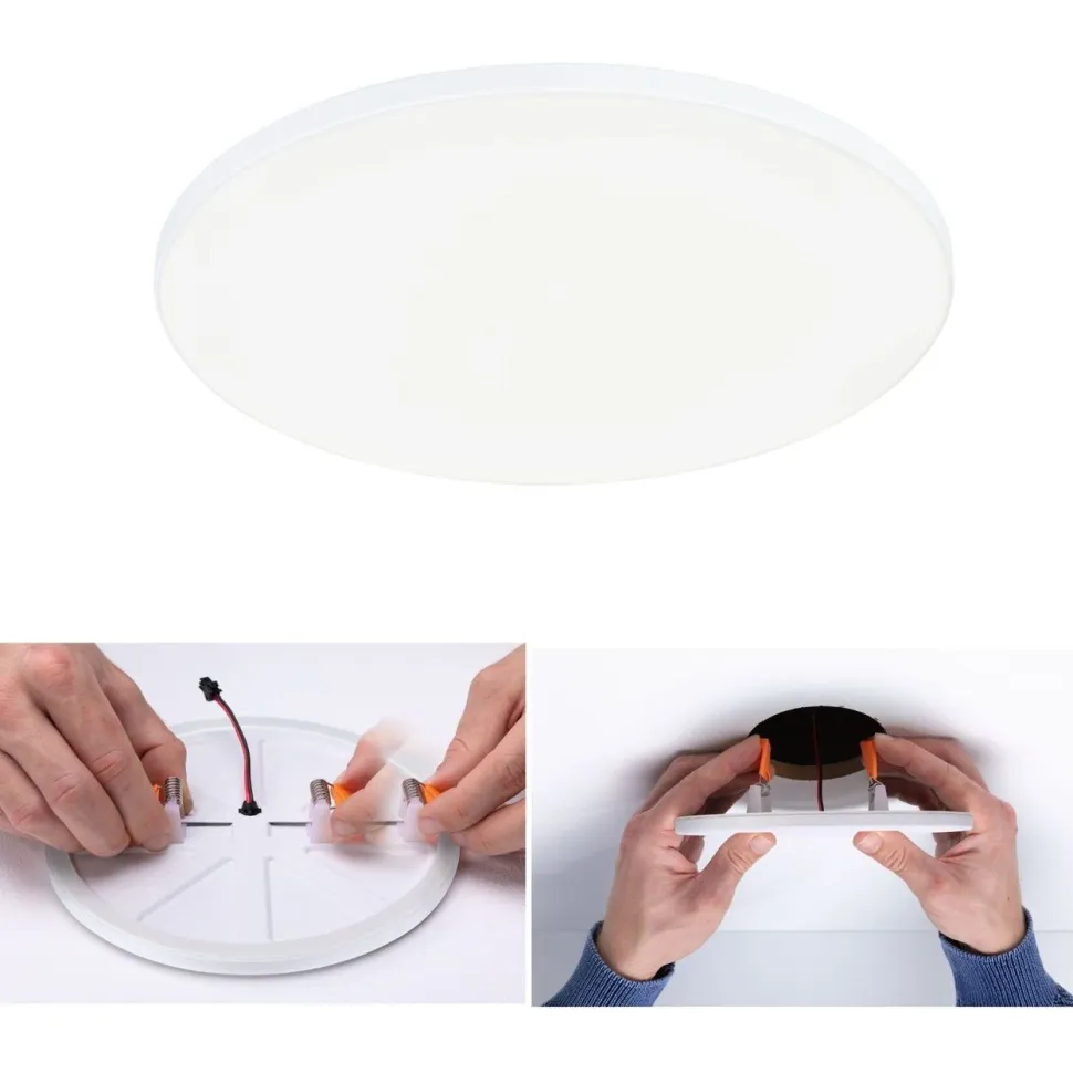 Upotettava LED-paneeli Paulmann VariFit Veluna Edge, IP44, Ø20cm, 17W, 4000K, himmennettävä, valkoinen