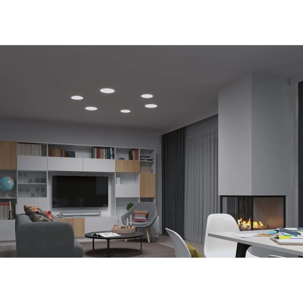 Upotettava LED-paneeli Paulmann Veluna, Smart Home Zigbee 3.0, IP44, Ø18.5cm, 14W, säädettävä värilämpötila, himmennettävä