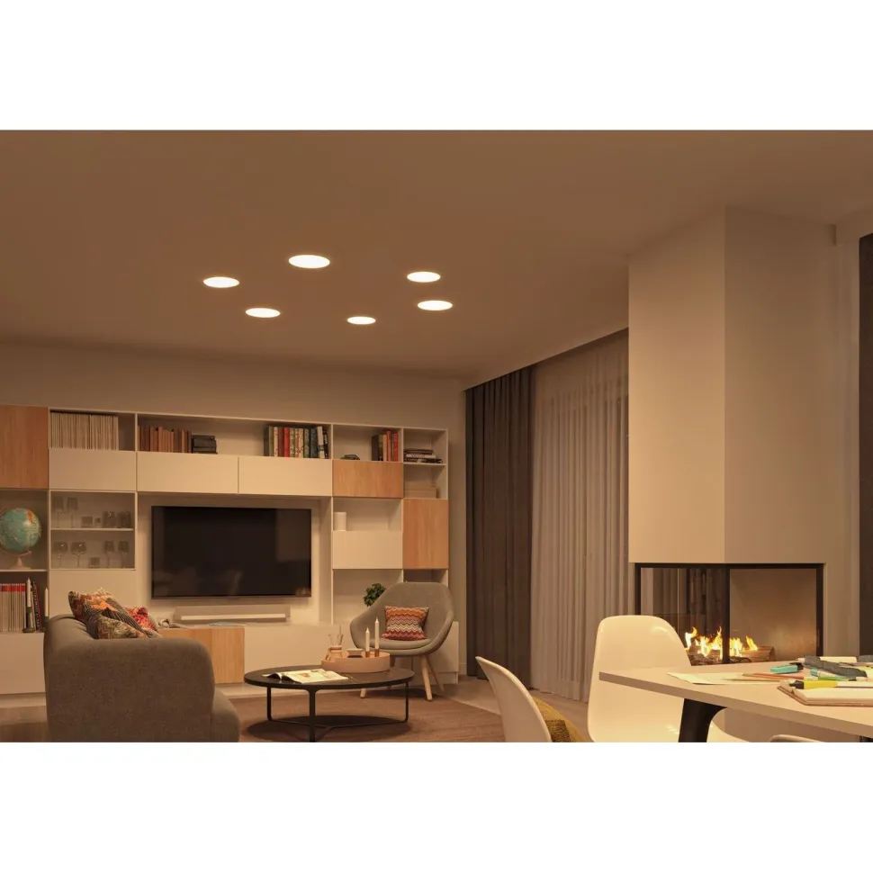 Upotettava LED-paneeli Paulmann Veluna, Smart Home Zigbee 3.0, IP44, Ø18.5cm, 14W, säädettävä värilämpötila, himmennettävä