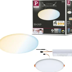 Upotettava LED-paneeli Paulmann Veluna, Smart Home Zigbee 3.0, IP44, Ø18.5cm, 14W, säädettävä värilämpötila, himmennettävä