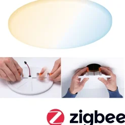 Upotettava LED-paneeli Paulmann Veluna, Smart Home Zigbee 3.0, IP44, Ø18.5cm, 14W, säädettävä värilämpötila, himmennettävä