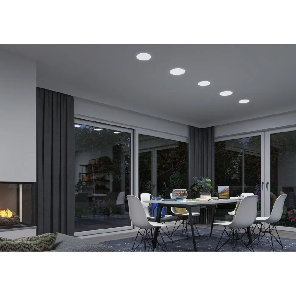 Upotettava LED-paneeli Paulmann Veluna, Smart Home Zigbee 3.0, IP44, Ø18.5cm, 14W, säädettävä värilämpötila, himmennettävä