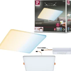 Upotettava LED-paneeli Paulmann Veluna, Smart Home Zigbee 3.0, IP44, 21.5x21.5cm, 17W, säädettävä värilämpötila, himmennettävä