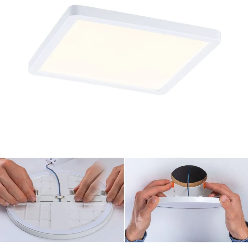Upotettava LED-paneeli Paulmann VariFit Areo, IP44, 17.5x17.5cm, 13W, 3000K, valkoinen