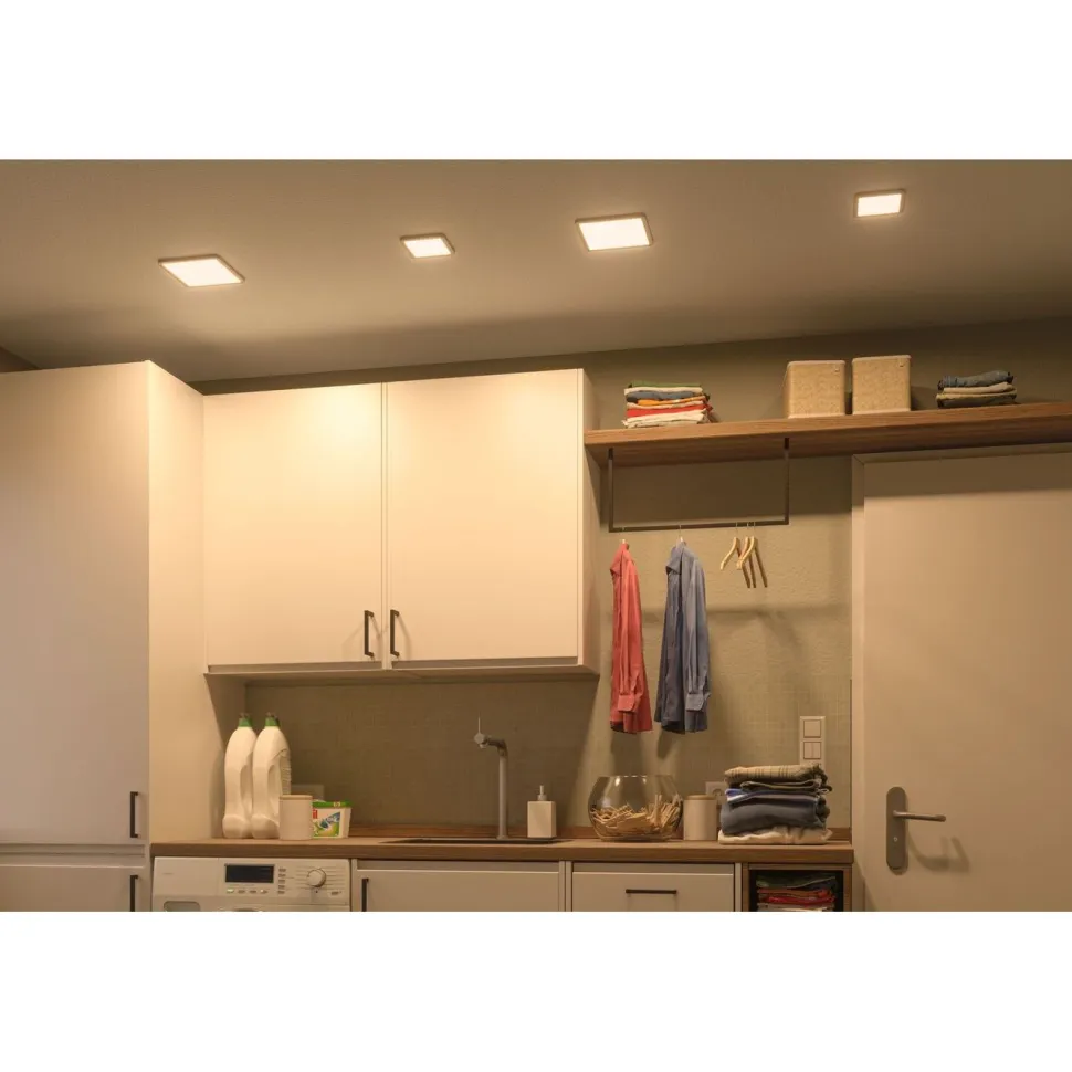 Upotettava LED-paneeli Paulmann VariFit Areo, IP44, 11.8x11.8cm, 6.5W, 3000K, valkoinen