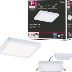 Upotettava LED-paneeli Paulmann VariFit Areo, IP44, 11.8x11.8cm, 6.5W, 3000K, valkoinen