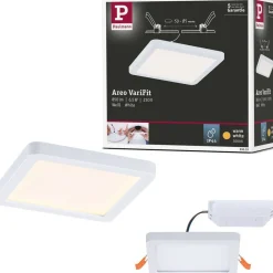 Upotettava LED-paneeli Paulmann VariFit Areo, IP44, 11.8x11.8cm, 6.5W, 3000K, valkoinen