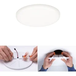 Upotettava LED-paneeli Paulmann Veluna, IP44, Ø12.5cm, 8.5W, 4000K, satiini