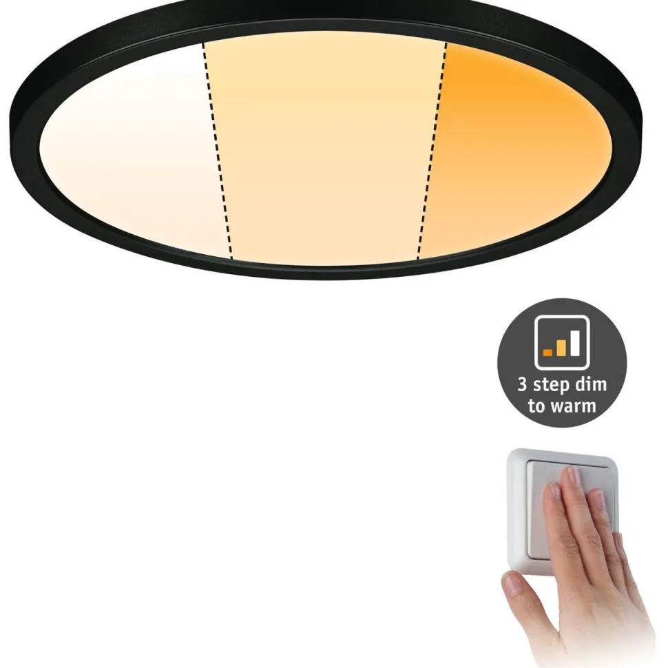 Upotettava LED-paneeli Paulmann VariFit Areo, IP44, Ø23cm, 16W, säädettävä värilämpötila, musta