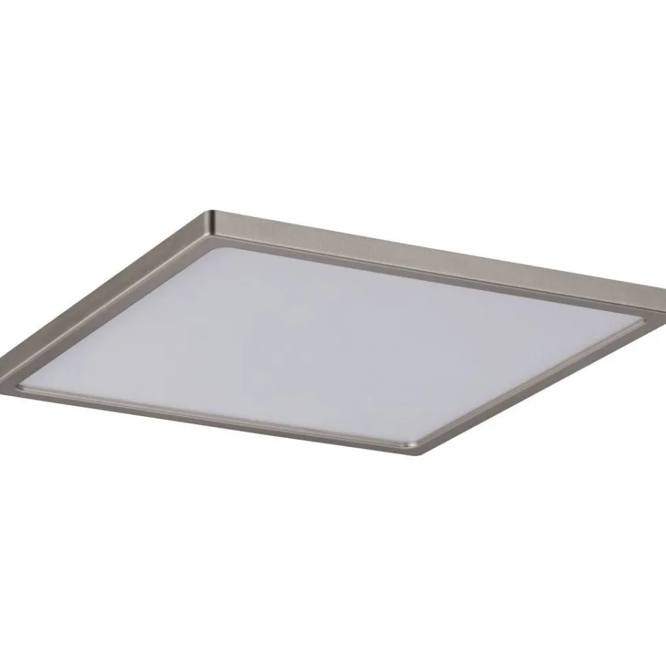 Upotettava LED-paneeli Paulmann Areo, IP44, 18x18cm, 11W, 3000K, himmennettävä, mattanikkeli