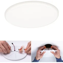Upotettava LED-paneeli Paulmann Veluna, IP44, Ø18.5cm, 17.5W, 4000K, satiini