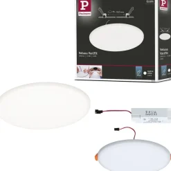 Upotettava LED-paneeli Paulmann Veluna, IP44, Ø18.5cm, 17.5W, 4000K, satiini
