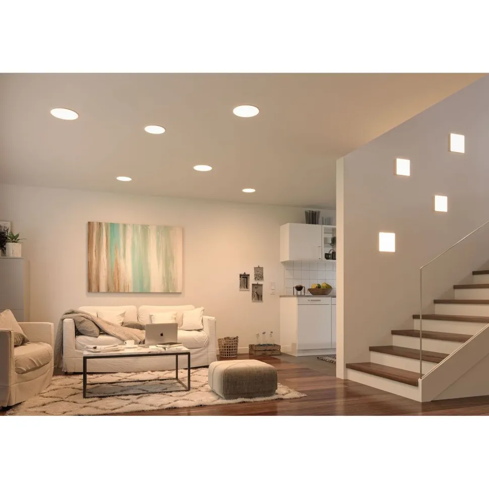 Upotettava LED-paneeli Paulmann VariFit Veluna, IP44, 18.5x18.5cm, 17W, 3000K, himmennettävä, satiini