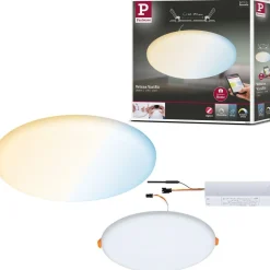 Upotettava LED-paneeli Paulmann Veluna, Smart Home Zigbee 3.0, IP44, Ø21.5cm, 17W, säädettävä värilämpötila, himmennettävä