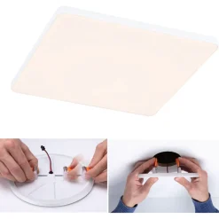 Upotettava LED-paneeli Paulmann VariFit Veluna Edge, IP44, 20x20cm, 17W, 3000K, himmennettävä, valkoinen
