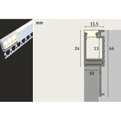Upotettava LED-profiili Paulmann LumiTiles, 1m, anodisoitu alumiini