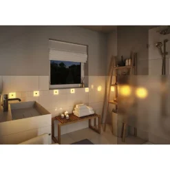 Upotettava LED-seinävalaisin Paulmann LumiTiles, Smart Home Zigbee 3.0, IP44, 10x10cm, RGBW+, himmennettävä, valkoinen