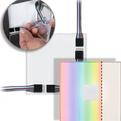 Upotettava LED-seinävalaisinsarja Paulmann LumiTiles, 2 valaisinta, Smart Home Zigbee 3.0, IP44, 10x10cm, RGBW+, himmennettävä, valkoinen